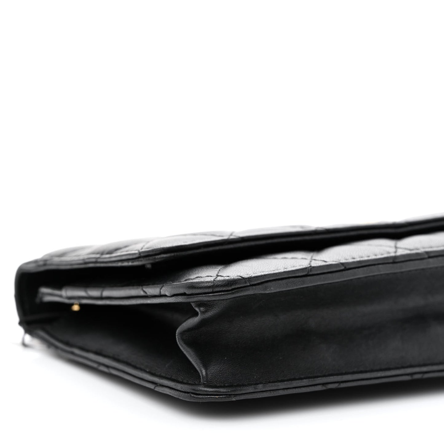 Lambskin Quilted Wallet On Chain WOC Black