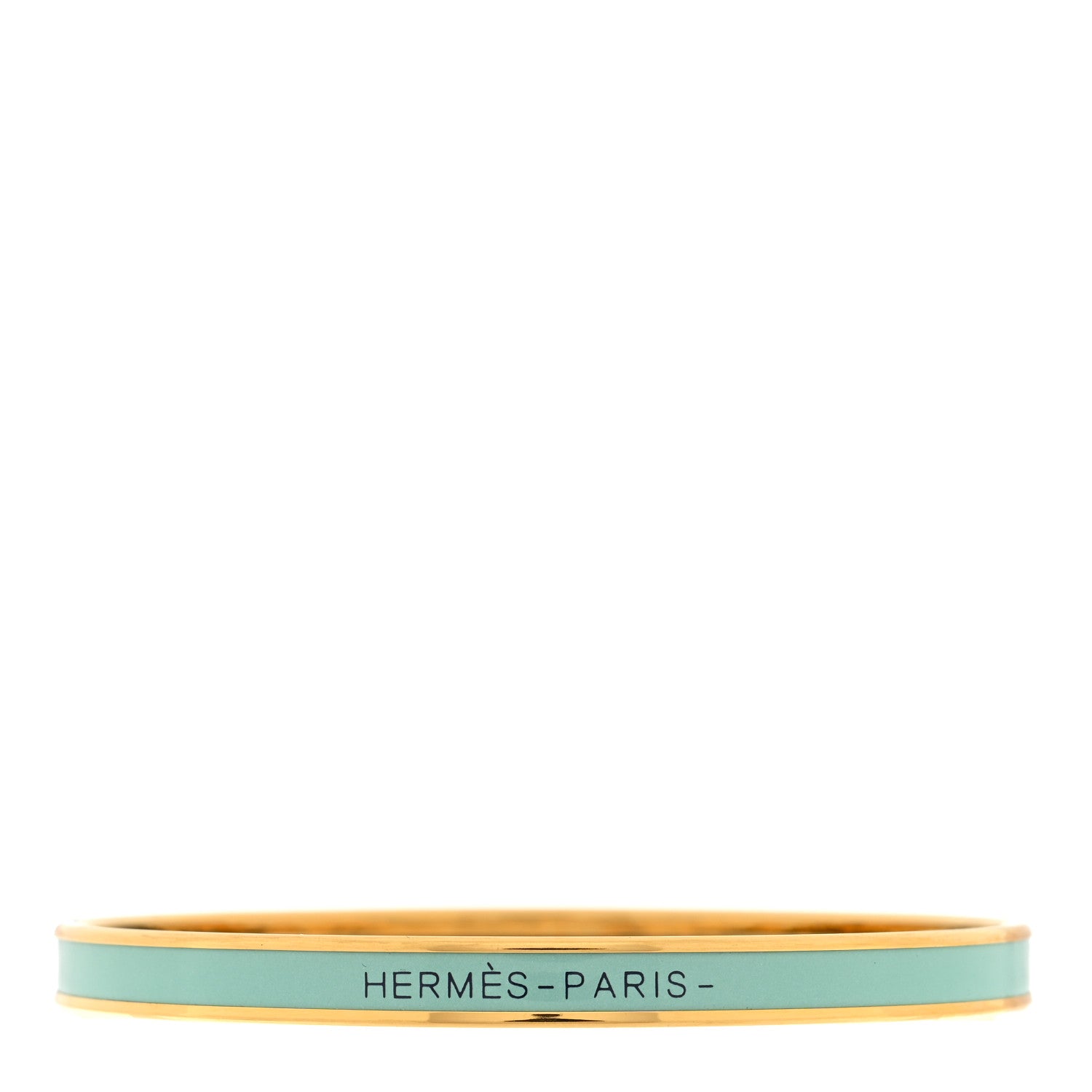 Hermes Enamel Extra Narrow Uni Bracelet 62 Aqua 1 of 4