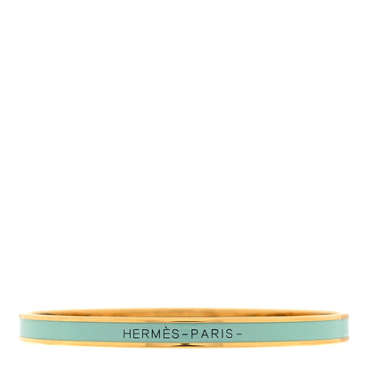 Hermes Enamel Extra Narrow Uni Bracelet 62 Aqua 1 of 4