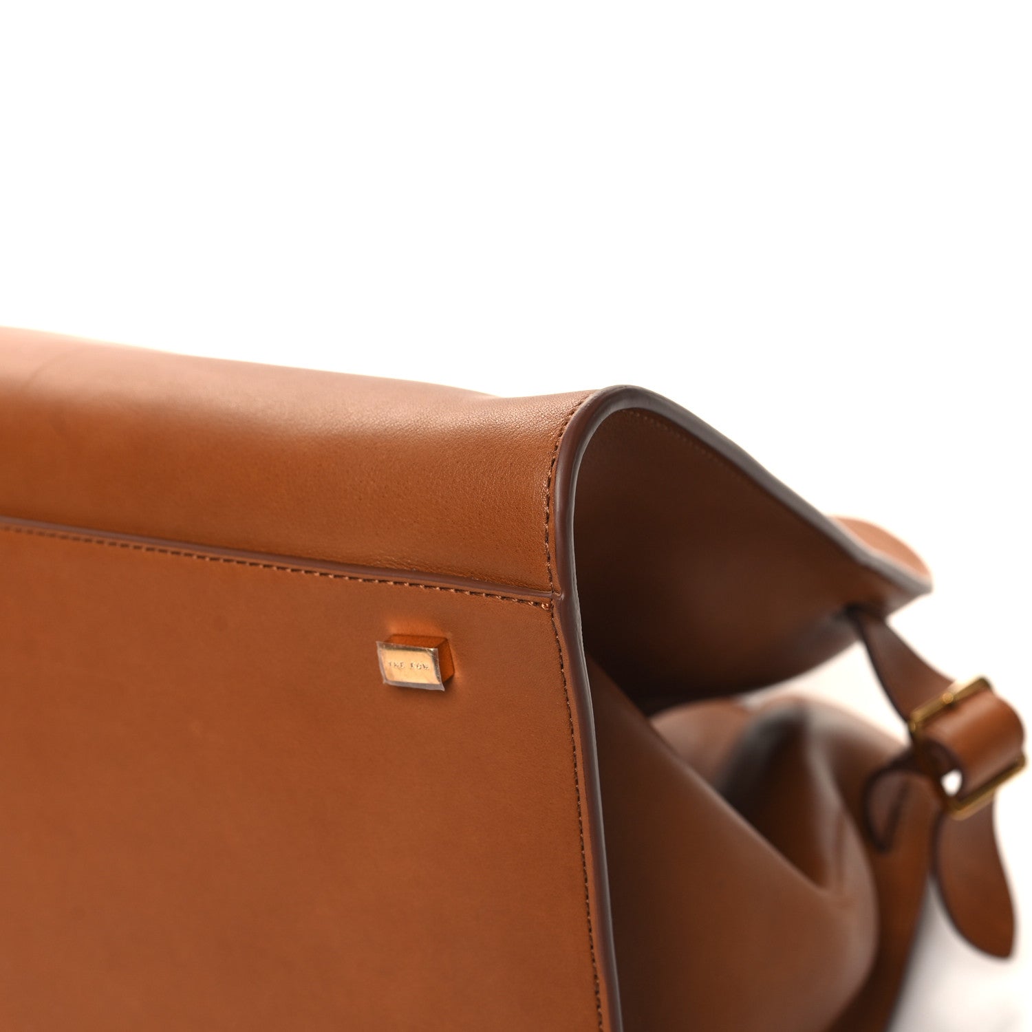 The Row Polished Saddle Calfskin Soft Margaux 15 Cuir 9 of 12