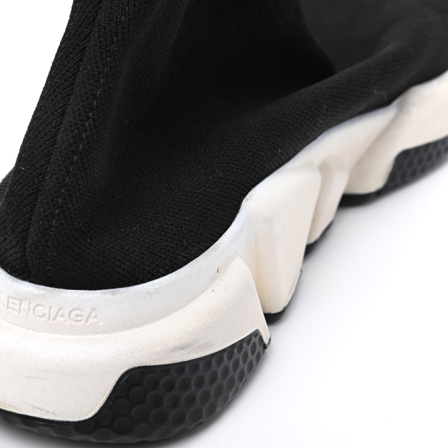 Balenciaga Neoprene Knit Womens Speed Sneakers 38 Black White 9 of 14