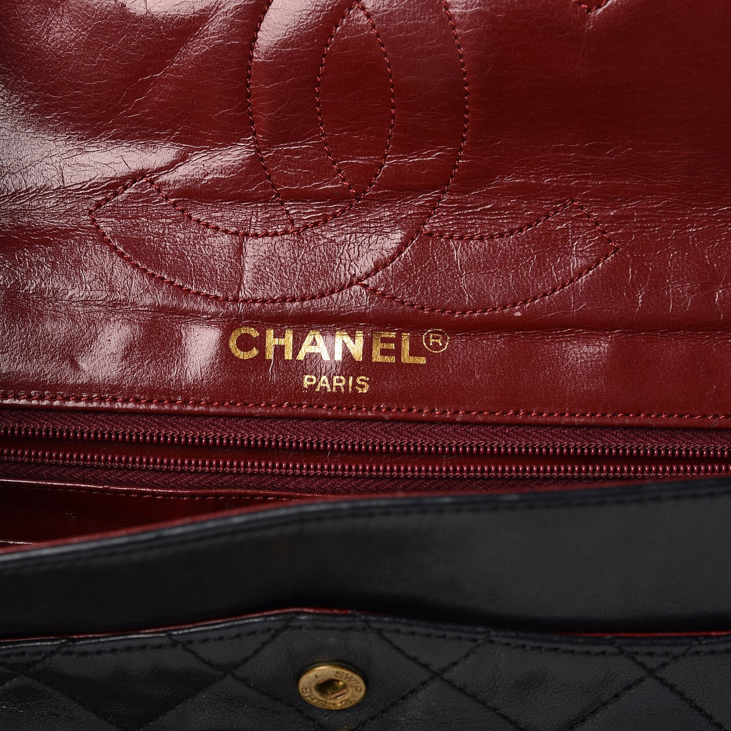 Lambskin Quilted Medium Double Flap Black