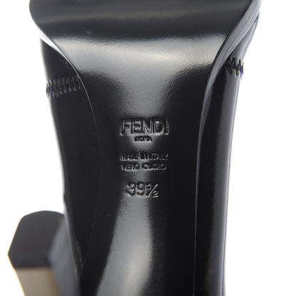 Fendi Glossy Neoprene FFrame Ankle Boots 39.5 Black 7 of 8
