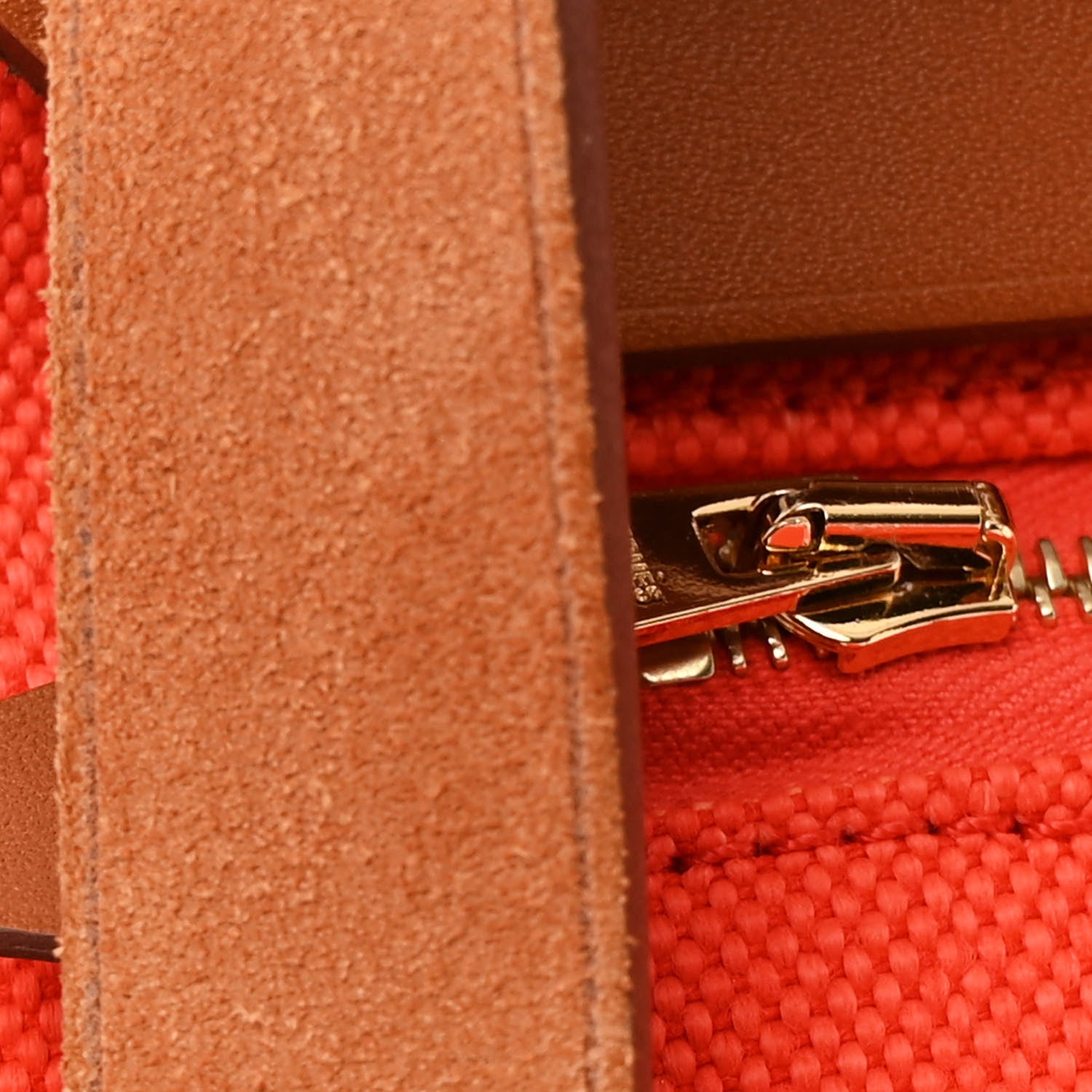 Hermes Vache Hunter Toile Herbag Zip Retourne 31 PM Orange Mecano Fauve 14 of 15