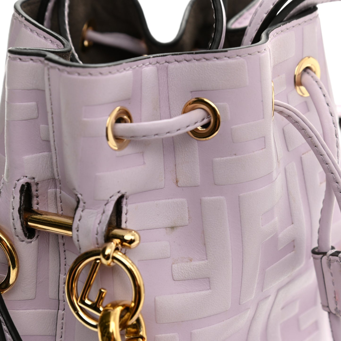 Vitello Termosport F is Fendi FF 1974 Embossed Mini Mon Tresor Bucket Bag Anemone