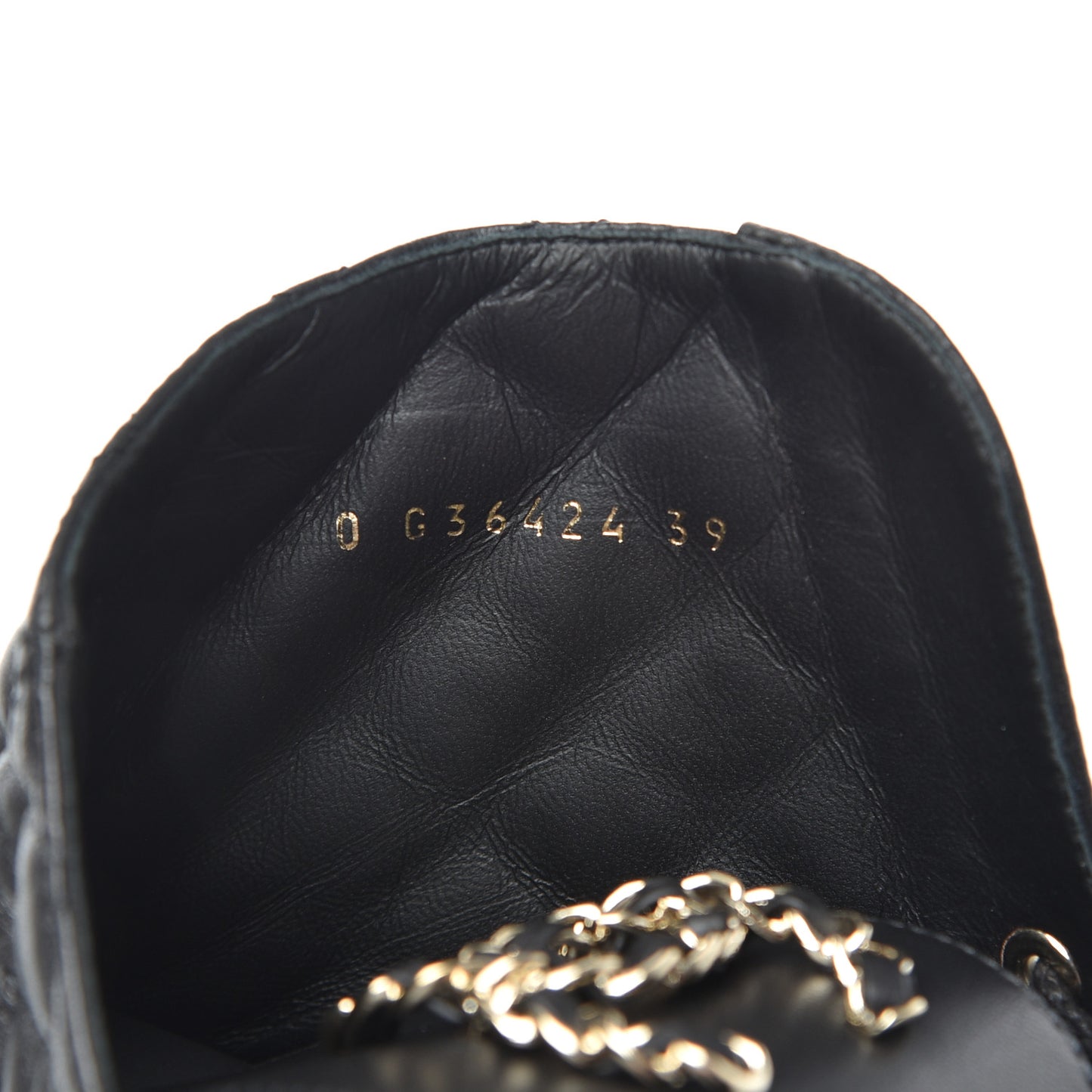 Shiny Lambskin Quilted Lace Up Combat Boots 39 Black