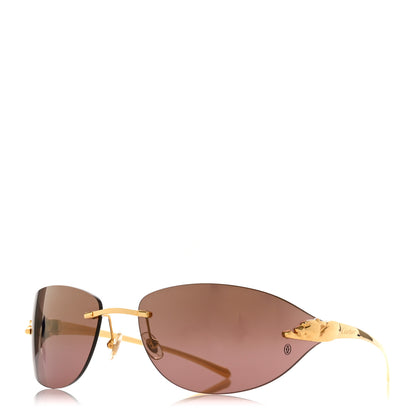 Cartier Metal Panthere De Cartier Rimless Sunglasses Gold 1 of 9