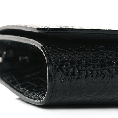 Jimmy Choo Calfskin Crocodile Embossed Varenne Chain Clutch Dusk 6 of 9