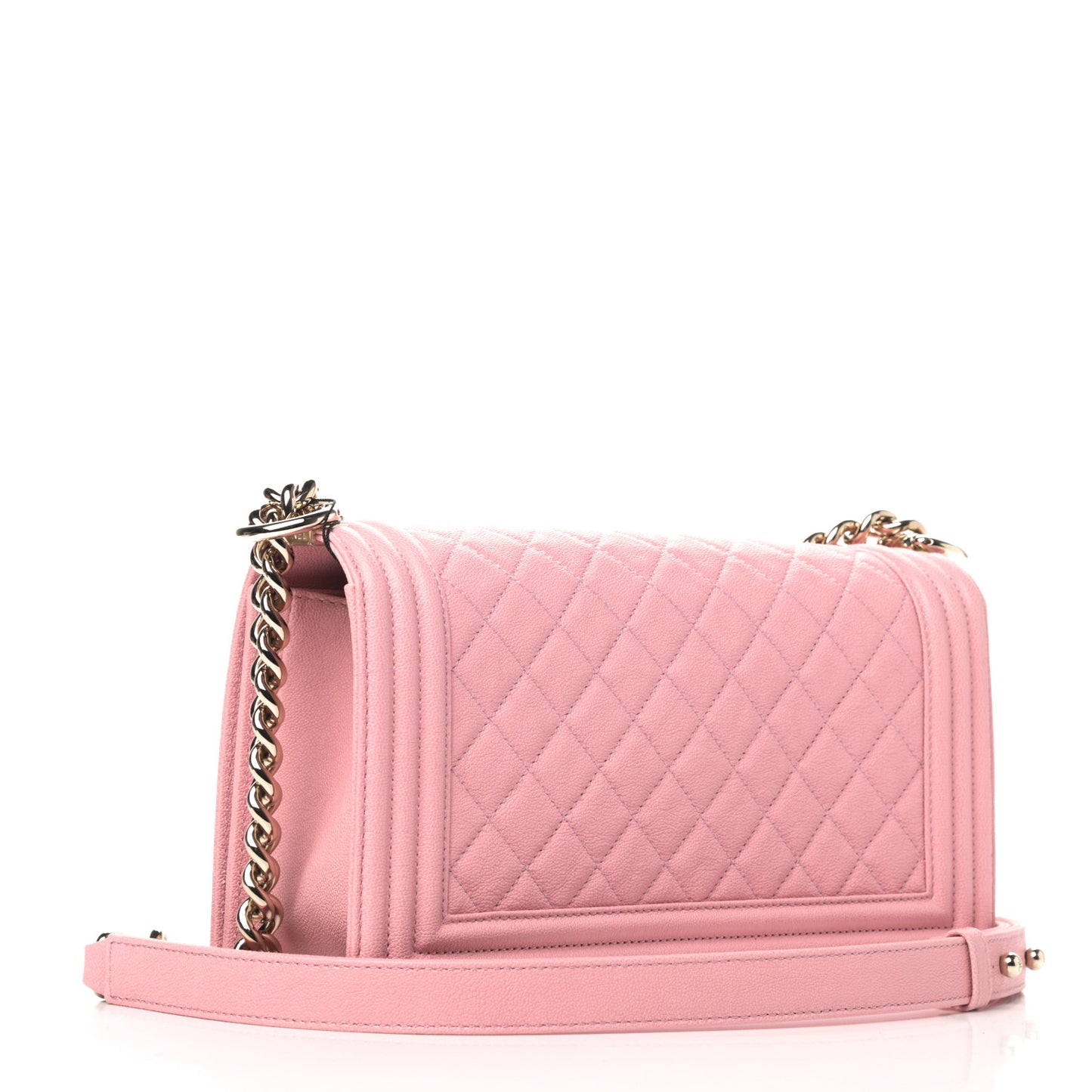 Caviar Quilted Medium Boy Flap Pink