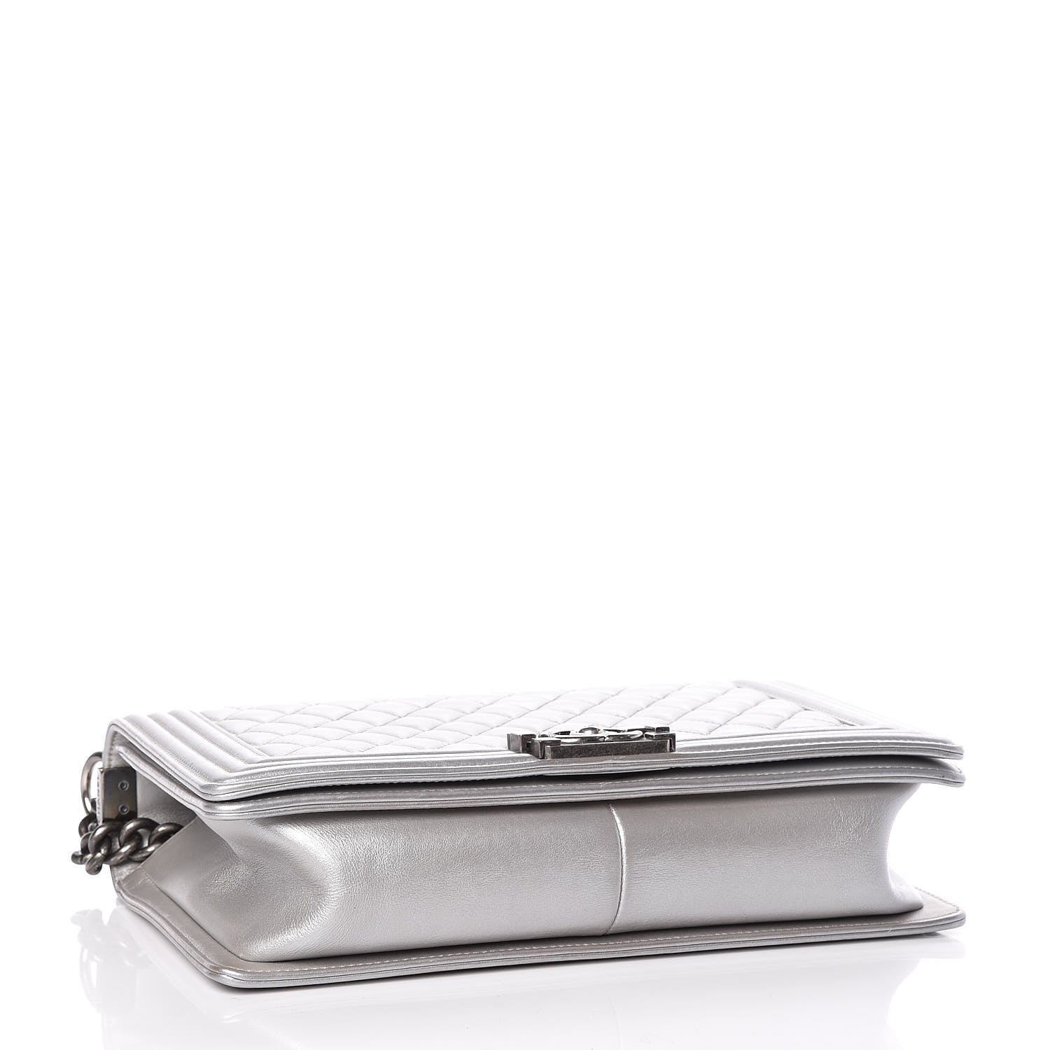 Chanel Metallic Calfskin Quilted New Medium Boy Flap Silver 4 of 14