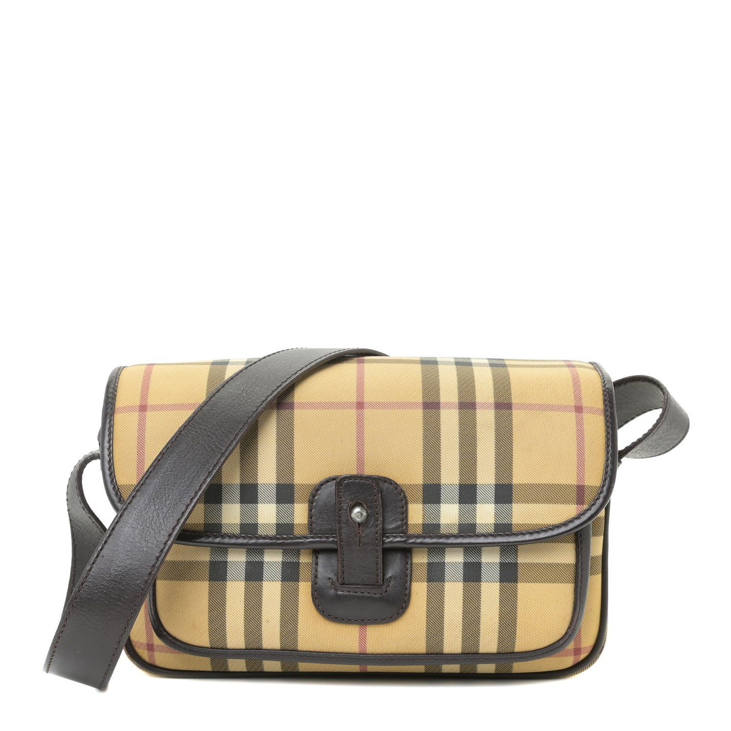 House Check Crossbody Camera Bag Antique Yellow Brown