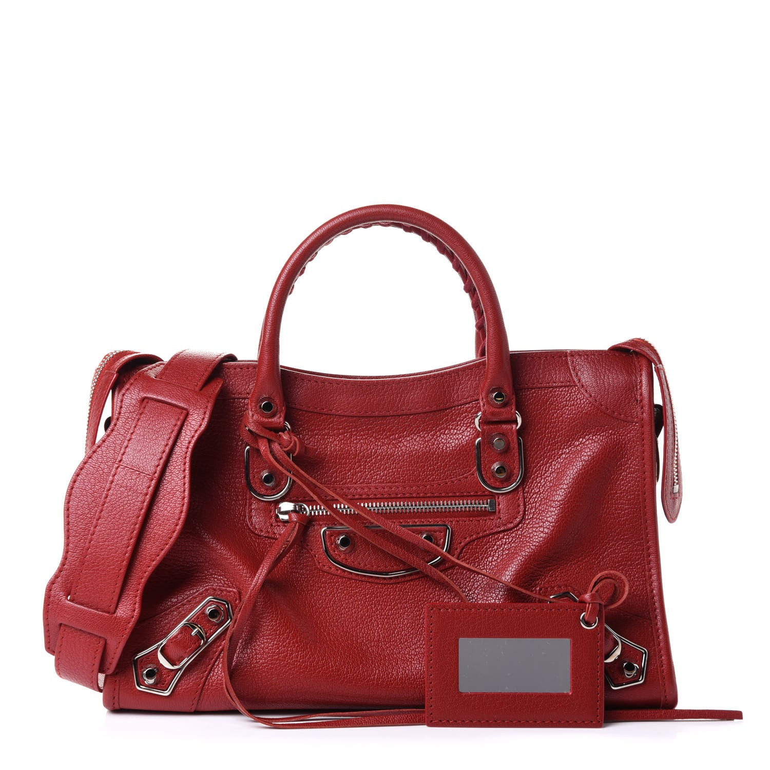 Balenciaga Chevre Silver Metallic Edge Hardware S City Bordeaux 1 of 9
