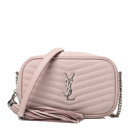 Saint Laurent Grain De Poudre Matelasse Monogram Mini Lou Camera Bag Marble Pink 1 of 9