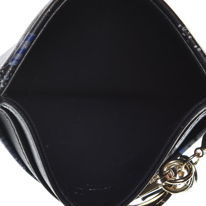 Christian Dior Calfskin Printed Nature Ballet Lady Dior Card Holder Blue 5 of 8
