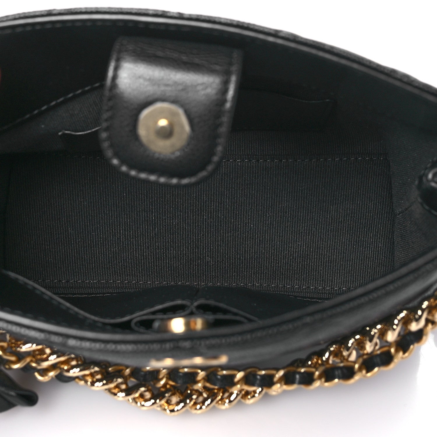Chanel Shiny Caviar Quilted Bow Pouch Black 5 of 11