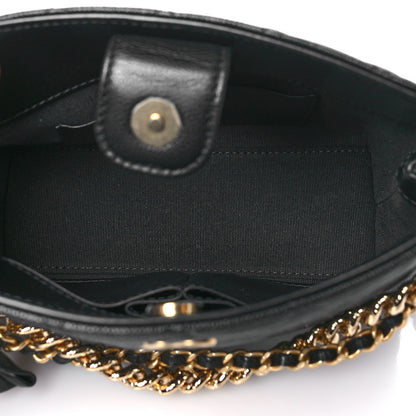 Chanel Shiny Caviar Quilted Bow Pouch Black 5 of 11