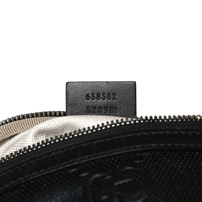 Gucci Calfskin GG Tennis Embossed Belt Bag Black 6 of 13