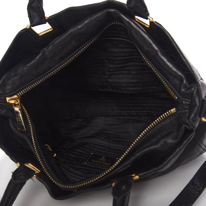 Prada Glace Calf Extra Wide Tote Black 5 of 17