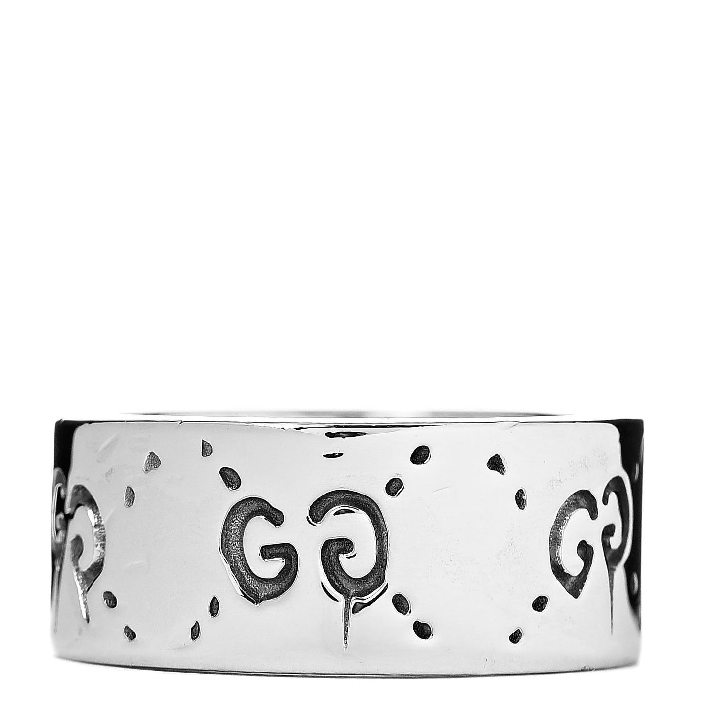 Sterling Silver GucciGhost Hamlet Skull Band Ring 52 6