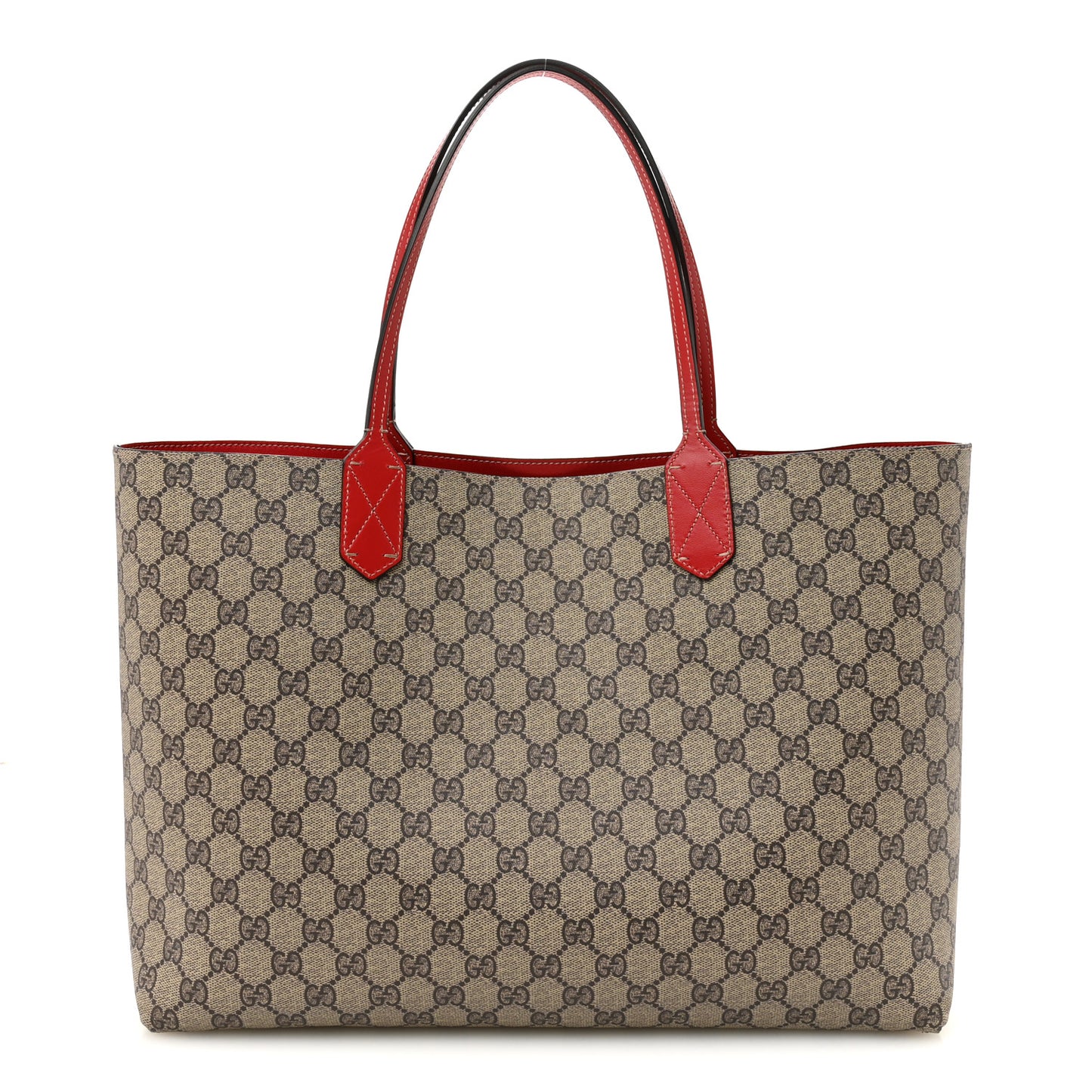 GG Supreme Monogram Medium Reversible Tote Beige Red
