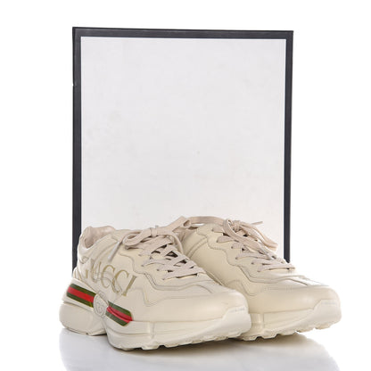 Gucci Calfskin Logo Mens Rhyton Sneakers 6 Ivory 10 of 10