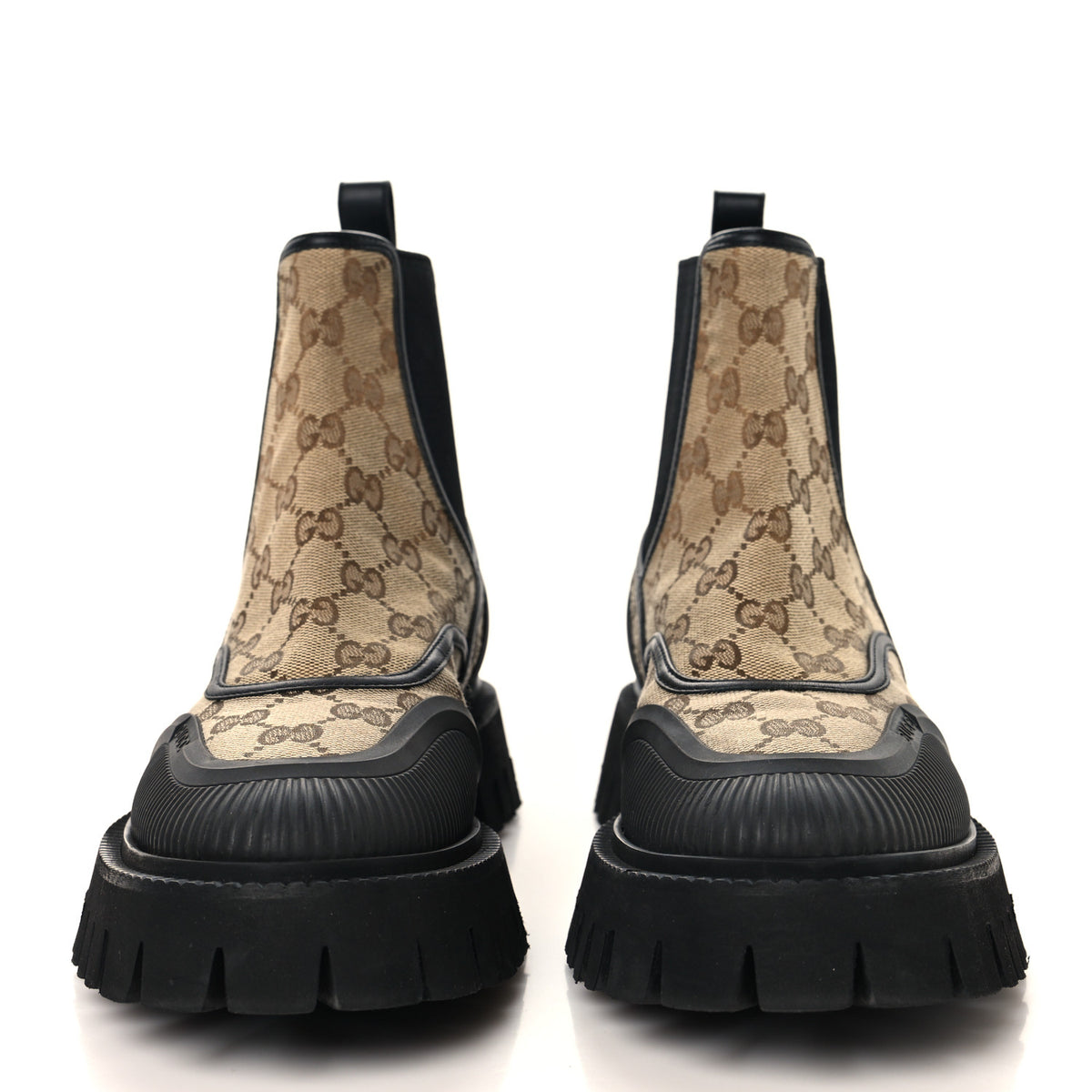GG Supreme Monogram Ankle Booties 39 Beige Ebony Black