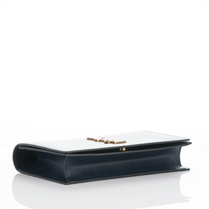 Saint Laurent Grain De Poudre Classic Monogram Clutch Navy 4 of 6