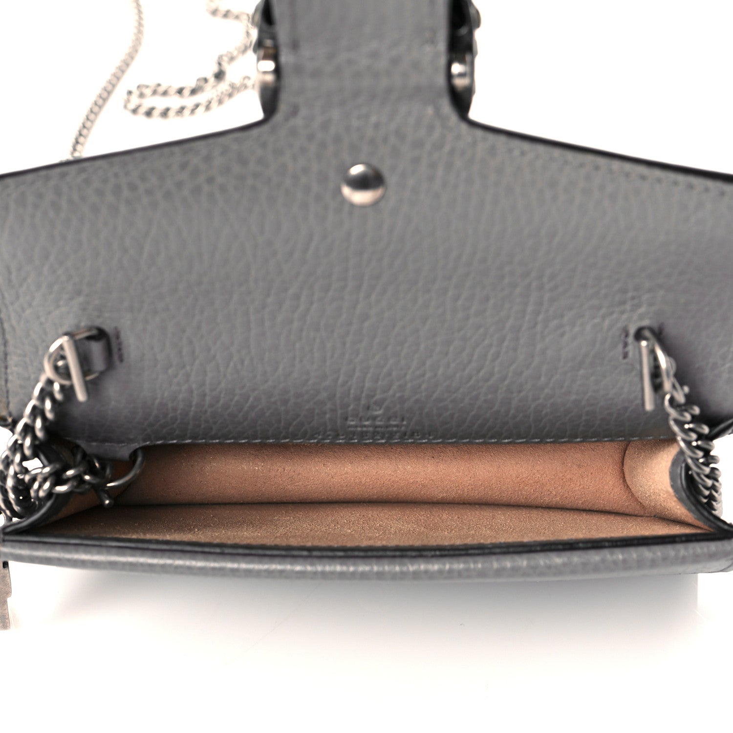 Gucci Dollar Calfskin Crystal Super Mini Dionysus Shoulder Bag Dusty Grey Black Diamond 5 of 9