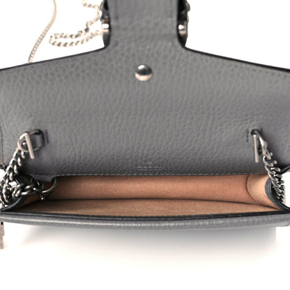 Gucci Dollar Calfskin Crystal Super Mini Dionysus Shoulder Bag Dusty Grey Black Diamond 5 of 9