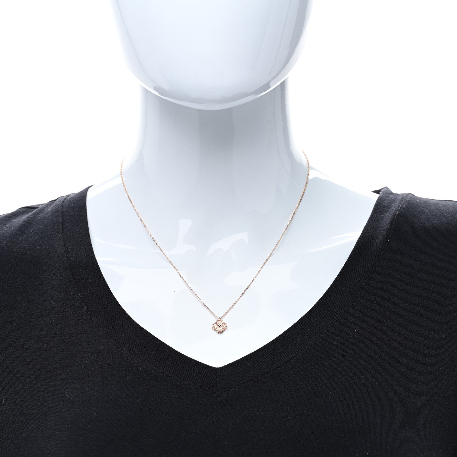 Van Cleef & Arpels 18K Rose Gold Sweet Alhambra Pendant Necklace 3 of 5