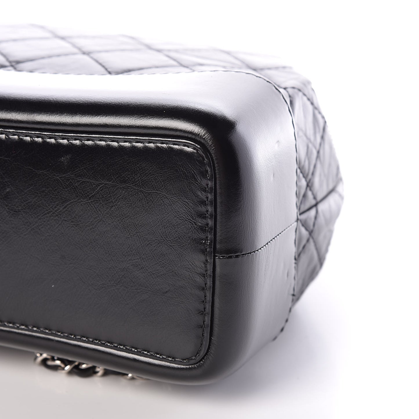 Aged Calfskin Quilted Small Gabrielle Backpack Black