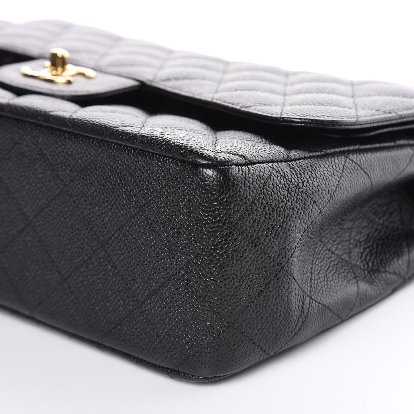 Caviar Quilted Jumbo Double Flap Black