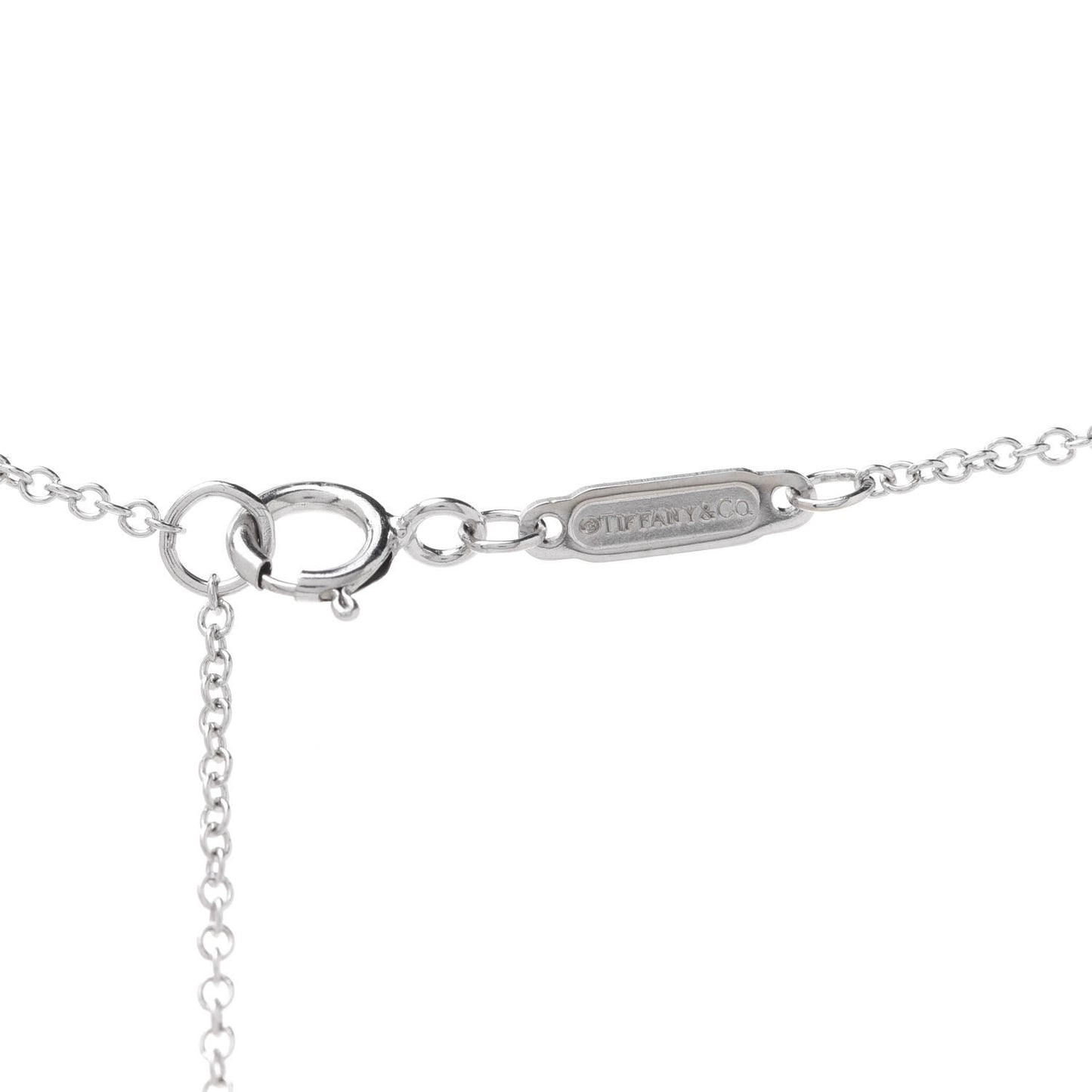 18K White Gold Small T Smile Pendant Necklace