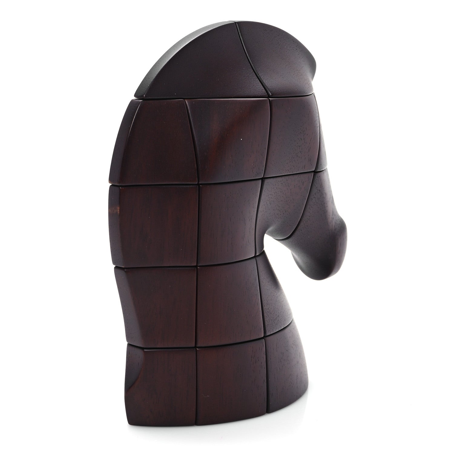 Hermes Mahogany Wood Samarcande Brainteaser Paperweight Acajou Brun 2 of 4
