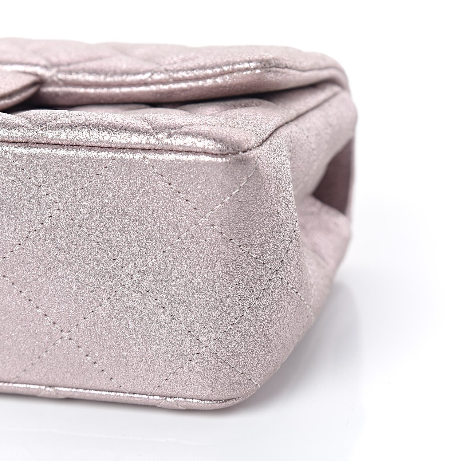 Chanel Metallic Goatskin Quilted Mini Rectangular Flap Pink 6 of 10