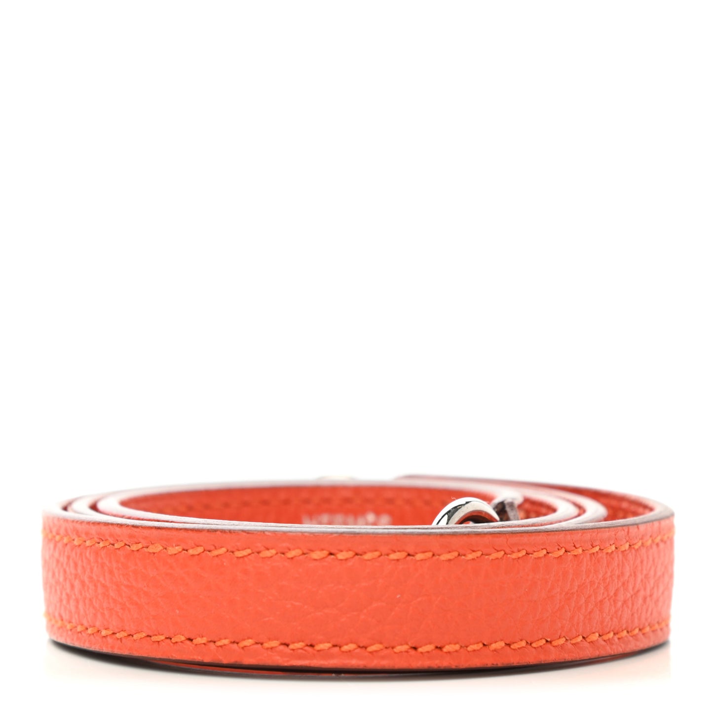 Taurillon Clemence Kelly Shoulder Strap Orange Poppy