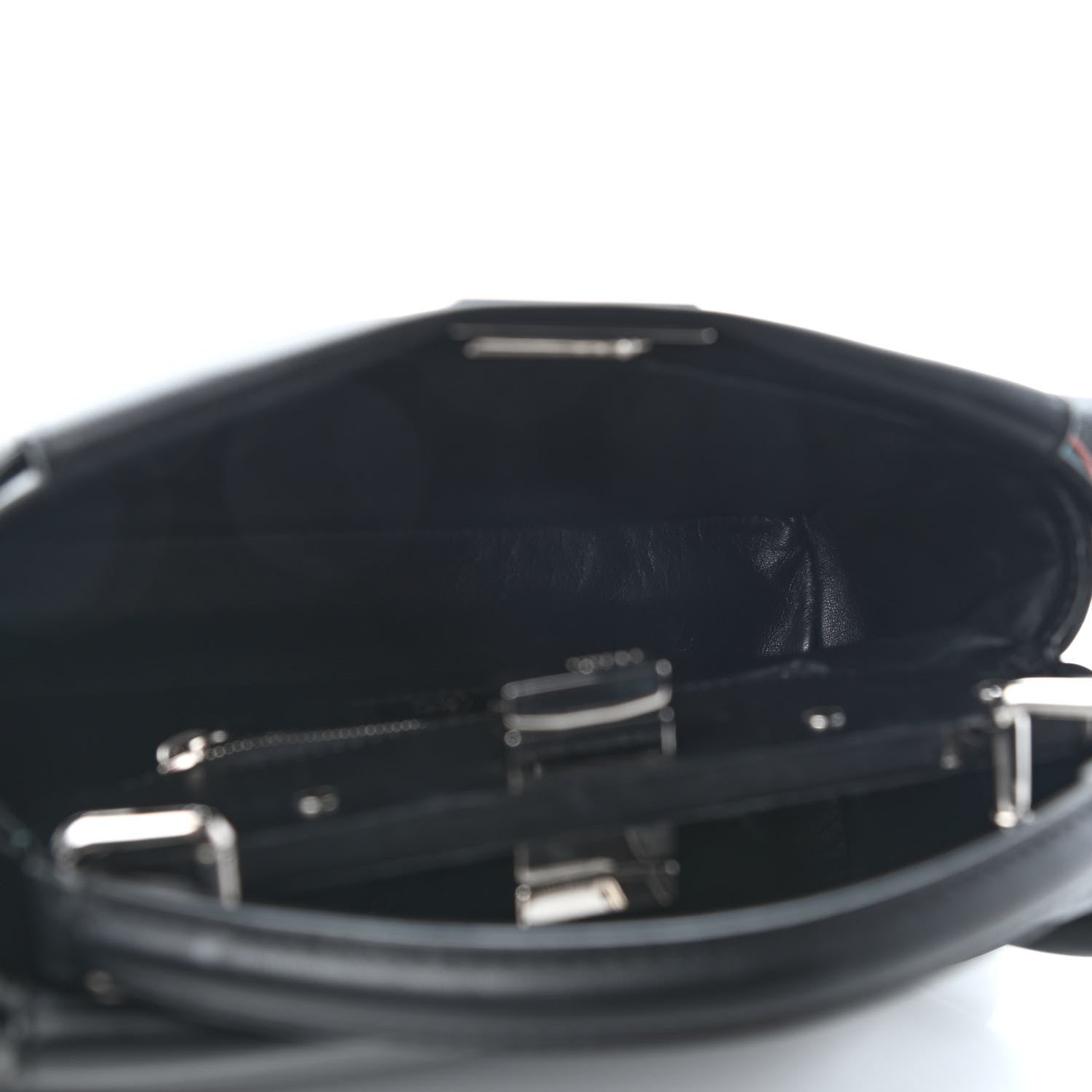 Fendi Nappa Waves Bi-Color Mini Peekaboo Iconic Satchel Black Turchese 6 of 10