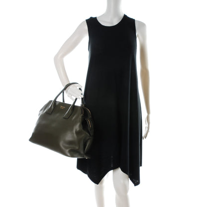 Prada Saffiano Cuir Top Handle Dome Tote Militare 2 of 10