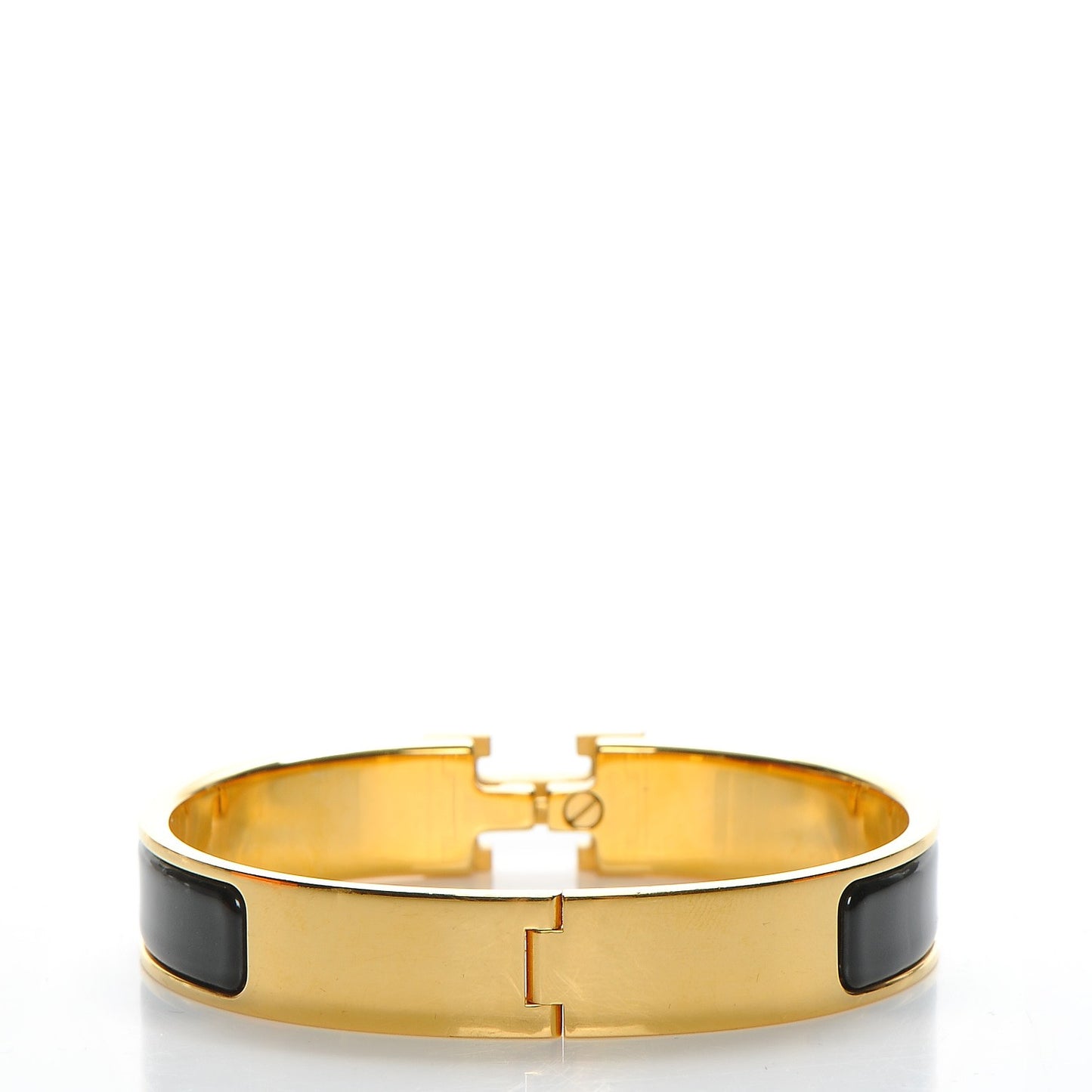 Enamel Narrow Clic Clac H Bracelet GM Black