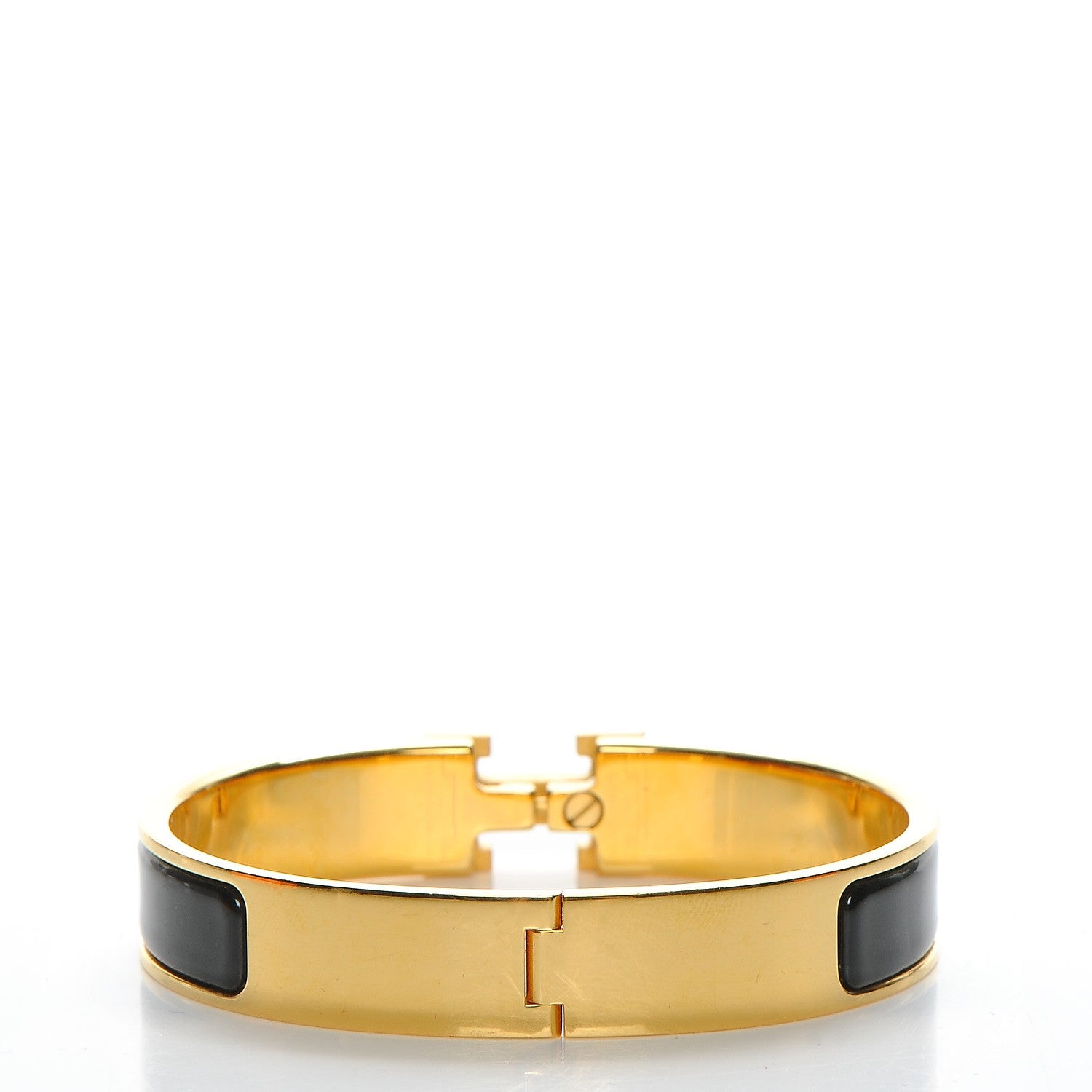 Hermes Enamel Narrow Clic Clac H Bracelet GM Black 3 of 5