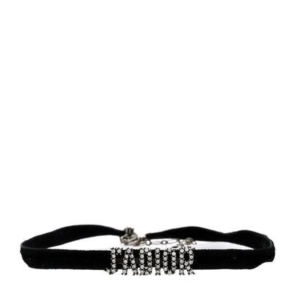Christian Dior Velvet Crystal J’Adior Choker Necklace Black 1 of 4