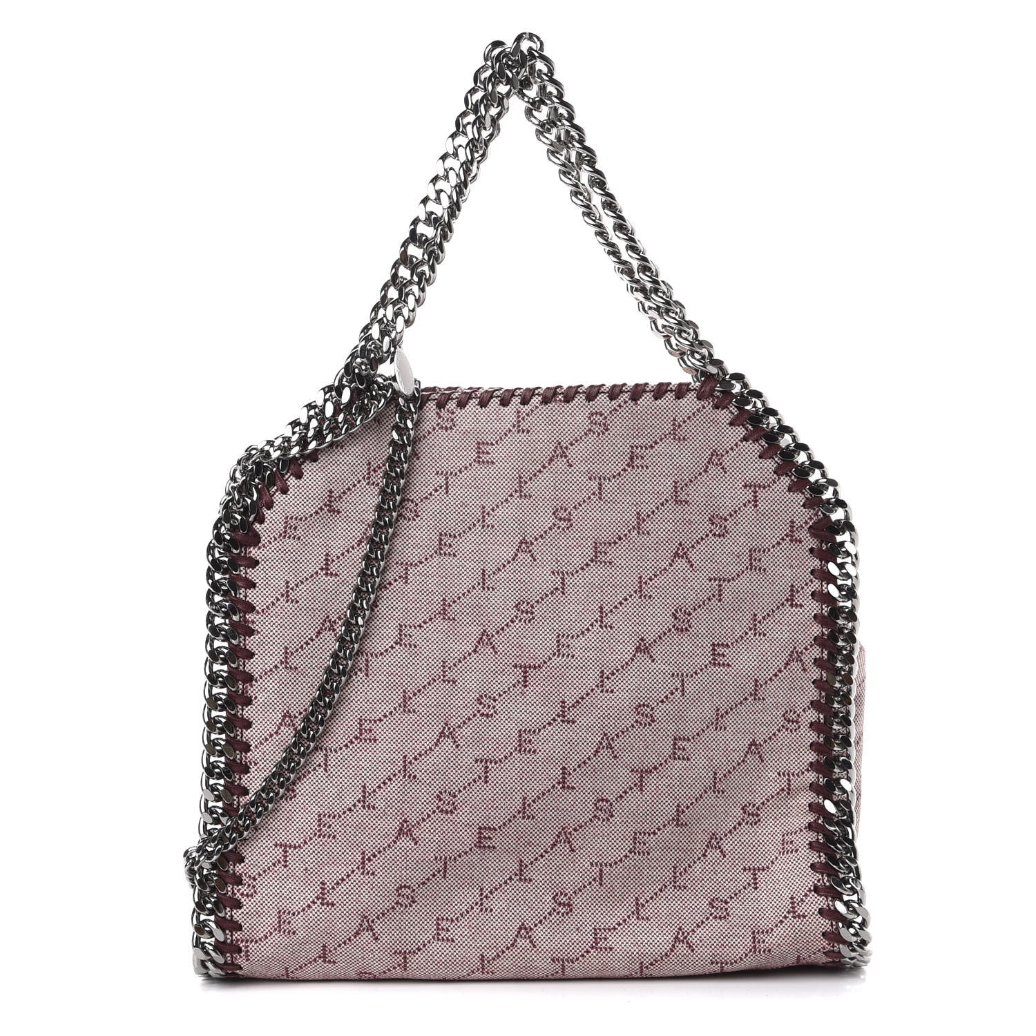 Stella McCartney Denim Logo Mini Falabella Tote Burgundy 1 of 8