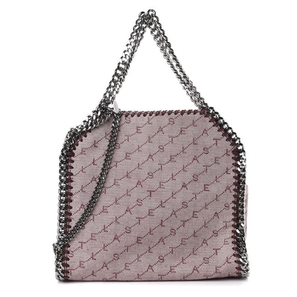 Stella McCartney Denim Logo Mini Falabella Tote Burgundy 1 of 8