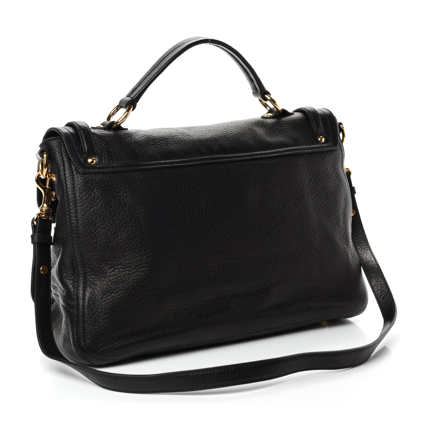 Cervo East-West Flap Satchel Black