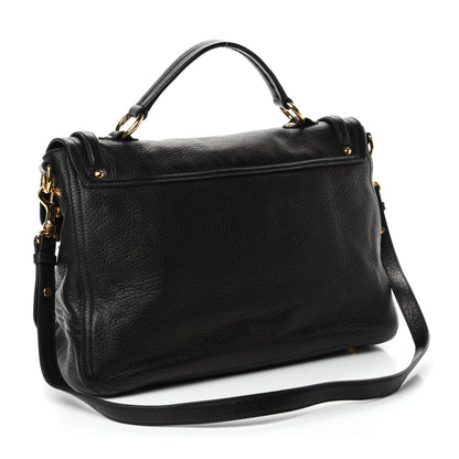 Miu Miu Cervo East-West Flap Satchel Black 3 of 10
