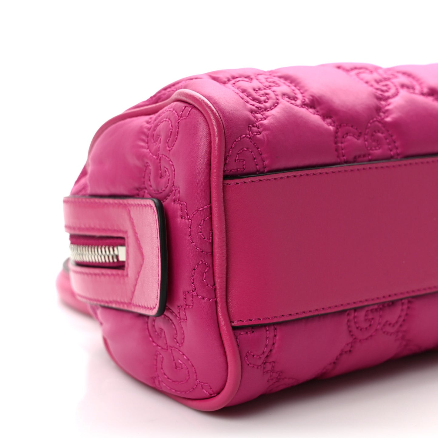 Nylon Calfskin Enamel GG Matelasse Mini Bowler Bag Lovely
