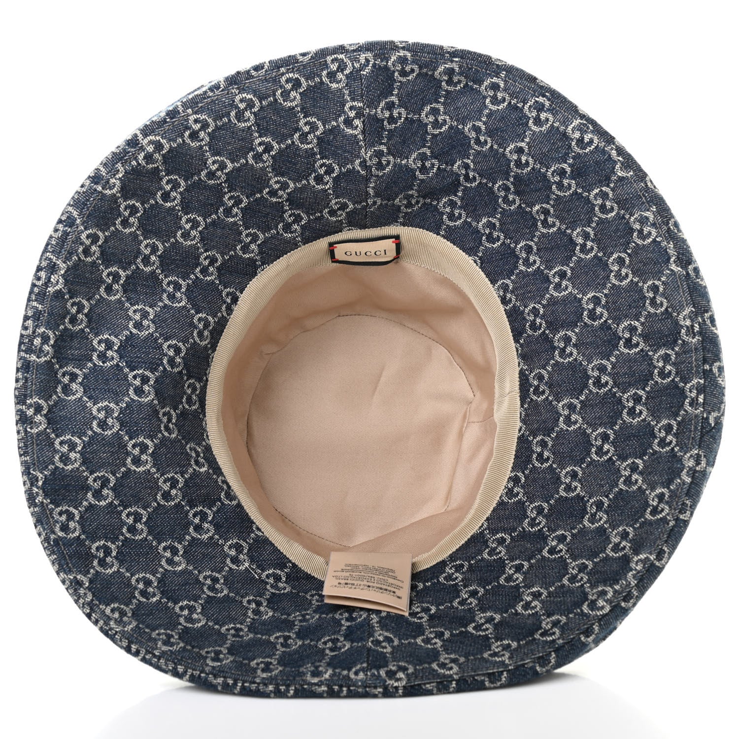 Gucci Eco Washed Denim GG Monogram Brim Hat L Blue Ivory 7 of 10