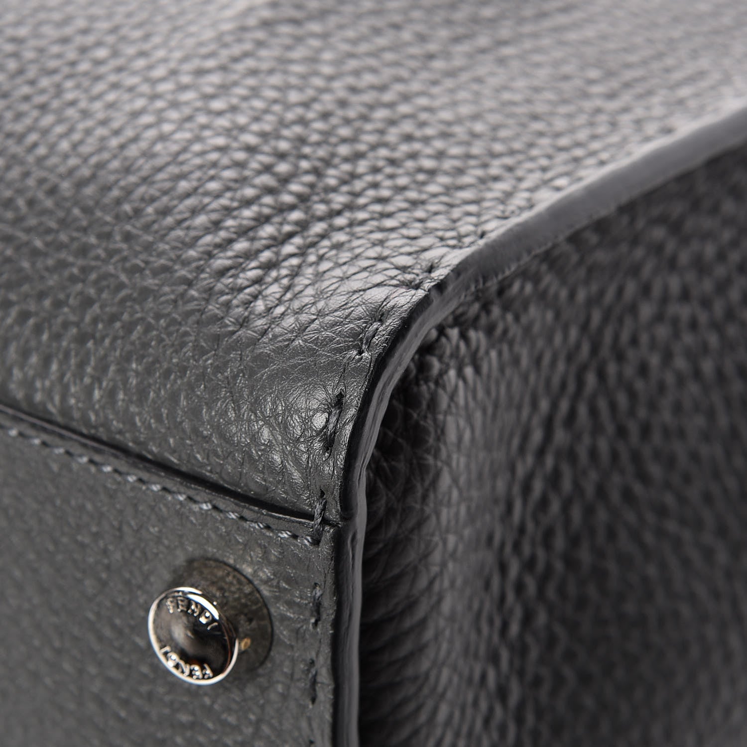 Fendi Cuoio Romano Selleria Monster Eyes Large Peekaboo Iconic Fit Satchel Asfalto 15 of 16