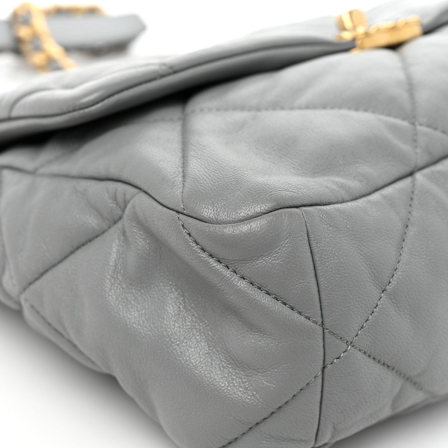Chanel Lambskin Quilted Large Chanel 19 Flap Grey 12 of 15