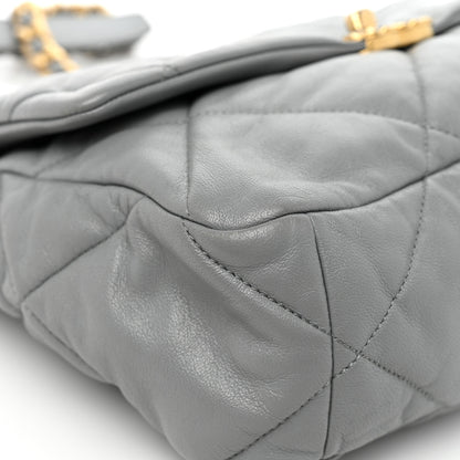 Chanel Lambskin Quilted Large Chanel 19 Flap Grey 12 of 15